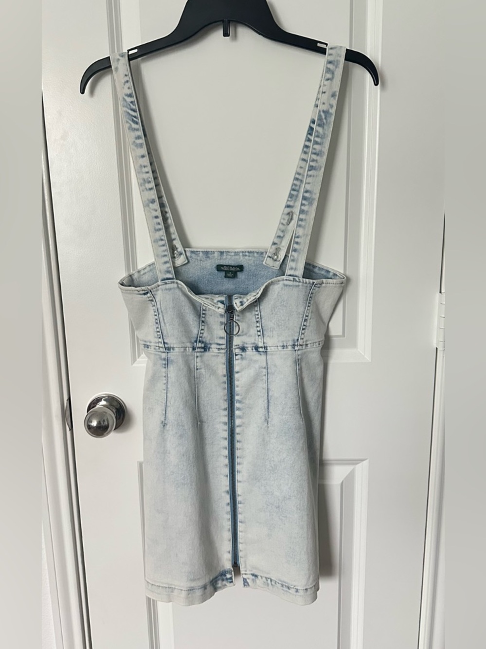 wild fable Light Blue Denim Overall Dress with Front Zip - Picture 2 of 4